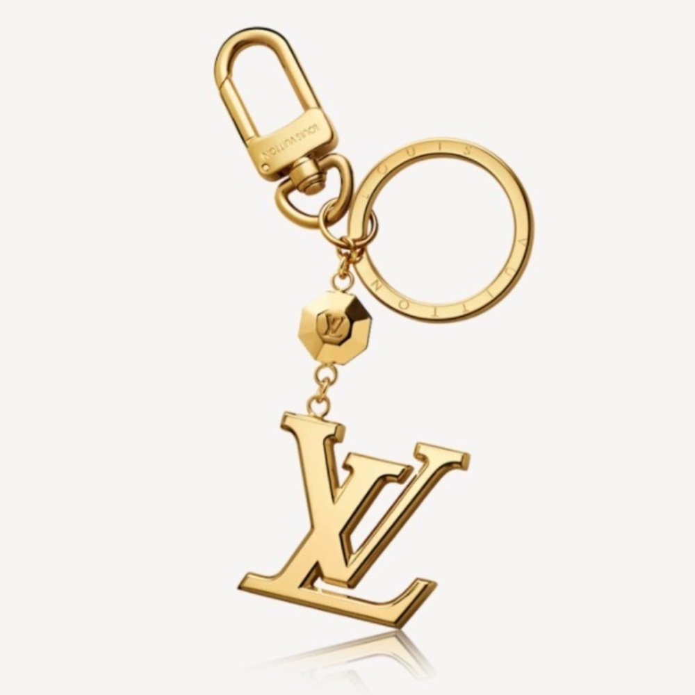 Authentic Louis Vuitton M65216 LV Facettes Bag Charm & Key Holder Chain FULLSET